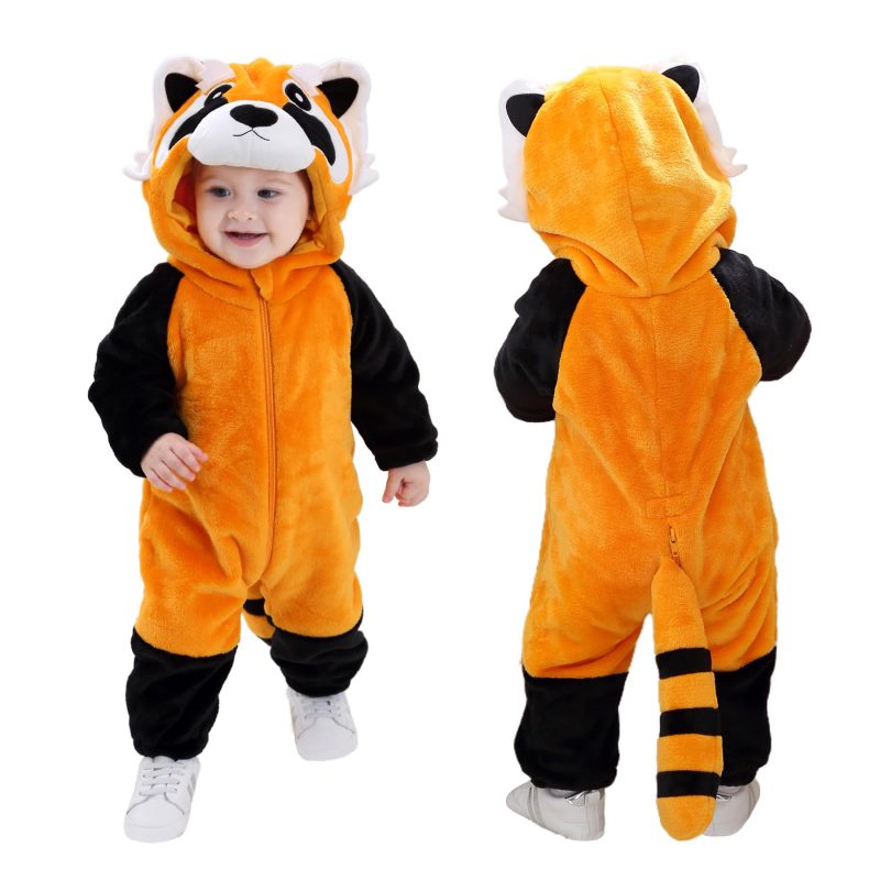 Infant And Toddler Halloween Cosplay Costume Kids' Animal Outfit Snowsuit(18-24 Months,Raccoon)