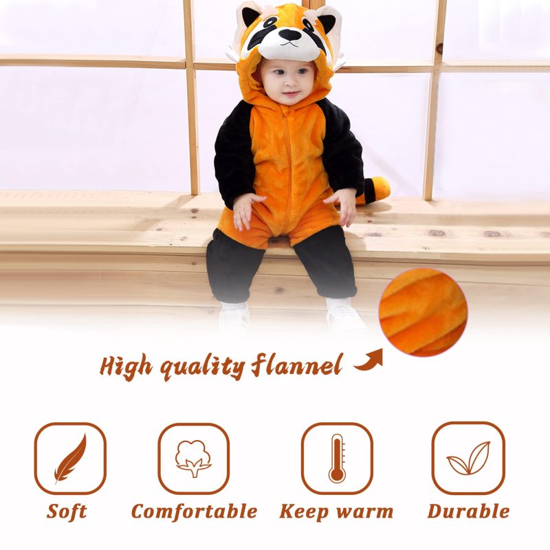 Infant And Toddler Halloween Cosplay Costume Kids' Animal Outfit Snowsuit(18-24 Months,Raccoon) - Image 5