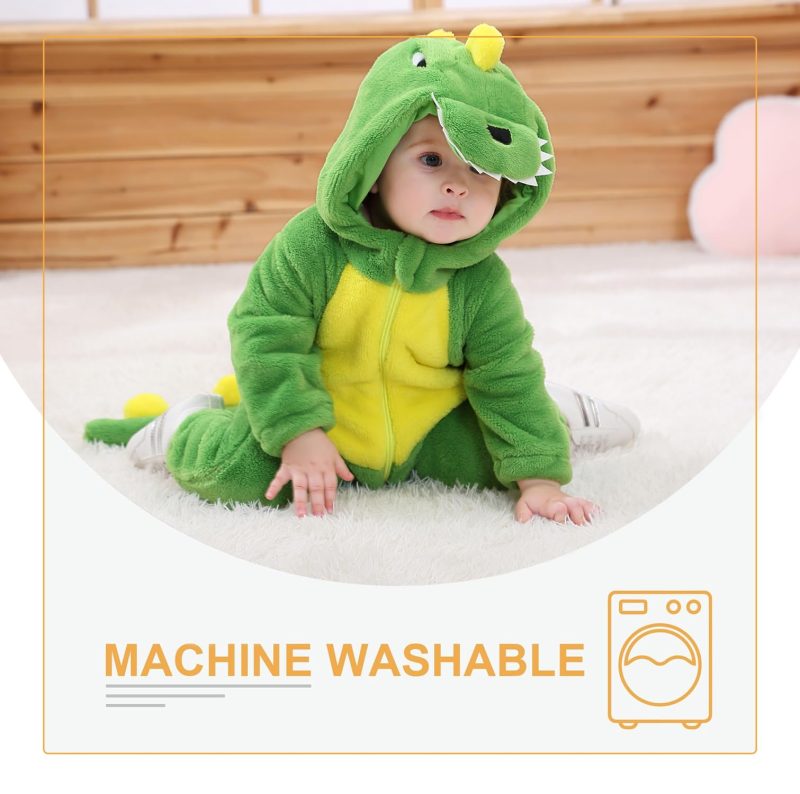 Infant And Toddler Halloween Cosplay Costume Kids' Animal Outfit Snowsuit(6-12 Months,Green Dinosaur) - Image 2
