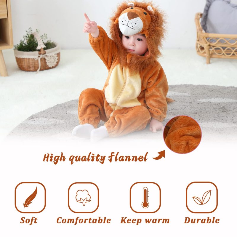 Infant And Toddler Halloween Cosplay Costume Kids' Animal Outfit Snowsuit(2-3T,Lion) - Image 4