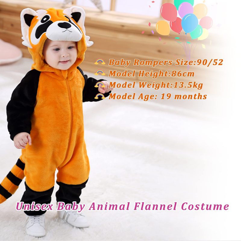 Infant And Toddler Halloween Cosplay Costume Kids' Animal Outfit Snowsuit(18-24 Months,Raccoon) - Image 3