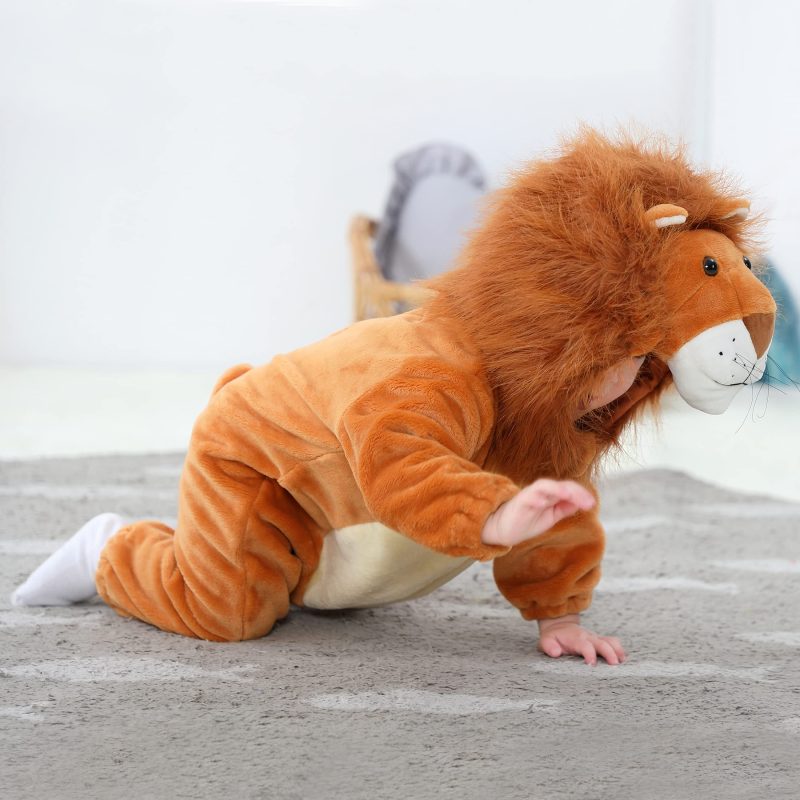 Infant And Toddler Halloween Cosplay Costume Kids' Animal Outfit Snowsuit(2-3T,Lion) - Image 2