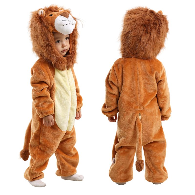 Infant And Toddler Halloween Cosplay Costume Kids' Animal Outfit Snowsuit(2-3T,Lion)
