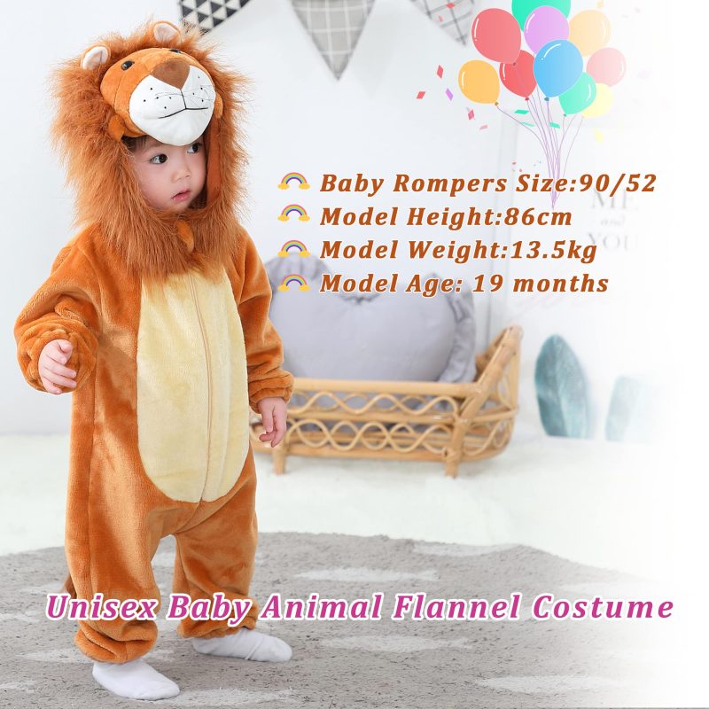 Infant And Toddler Halloween Cosplay Costume Kids' Animal Outfit Snowsuit(2-3T,Lion) - Image 3