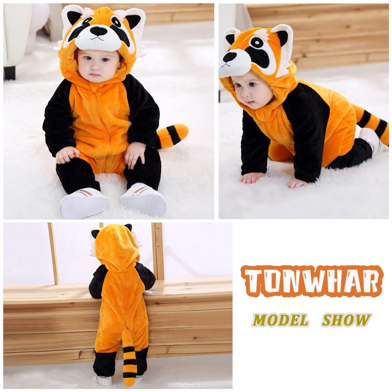 Infant And Toddler Halloween Cosplay Costume Kids' Animal Outfit Snowsuit(18-24 Months,Raccoon) - Image 4